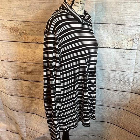 Talbots Thermawarmth Turtleneck Top Lightweight Black & White Stripes Size 2X - Picture 3 of 7